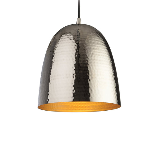 Hammered Metal Pendant Lamp, Nickel