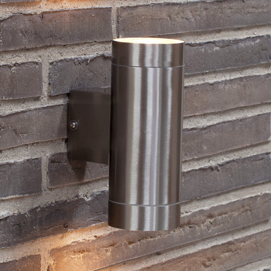 Tin Maxi Up & Down Outdoor Wall Light, Stainless Steel