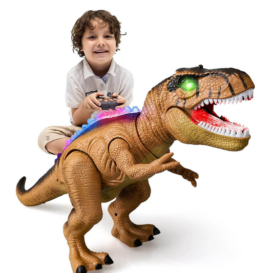 Remote Control T-Rex Dinosaur Toy with LED Light, Walking and Roaring for Kids, Autumn 2025 Gift