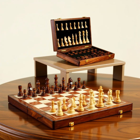 Wooden Chess Set | Chessboard with Chess Pieces | Foldable and Portable | RoyalBrett