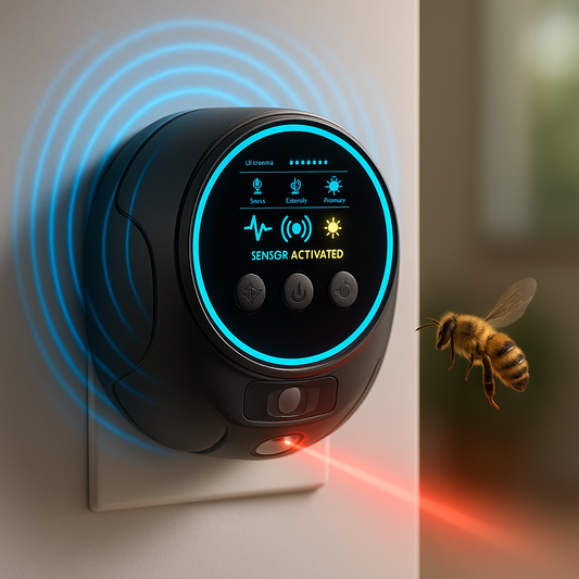 Ultrasonic Wasp, Bee and Mouse Repeller | 360-Degree Pest Defence for Home and Terrace | Schallwacht